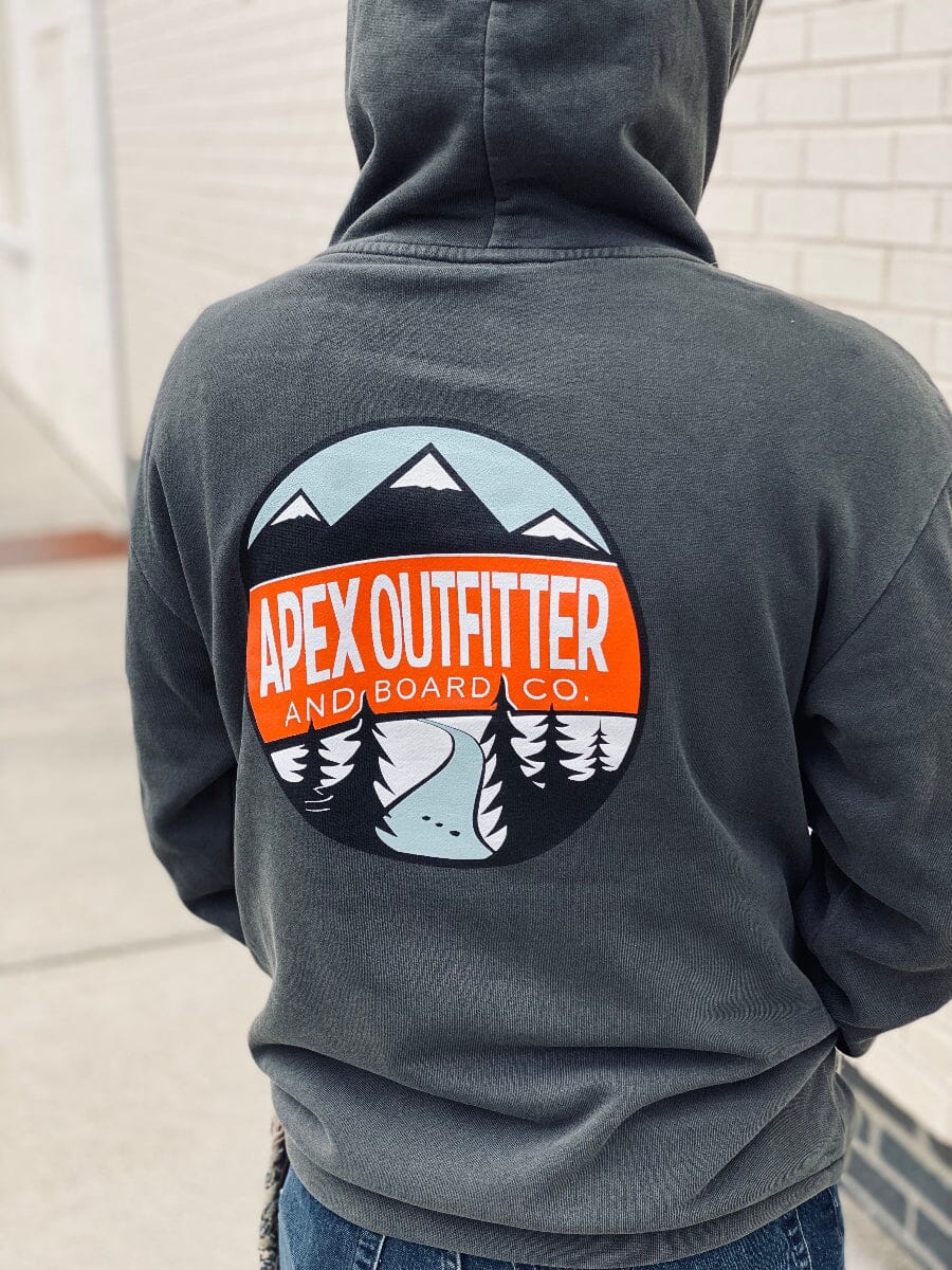 Apex Outfitter Circle Logo Hoodie Hoodies and Sweatshirts Apex Outfitter & Board Co Pigment Black XS