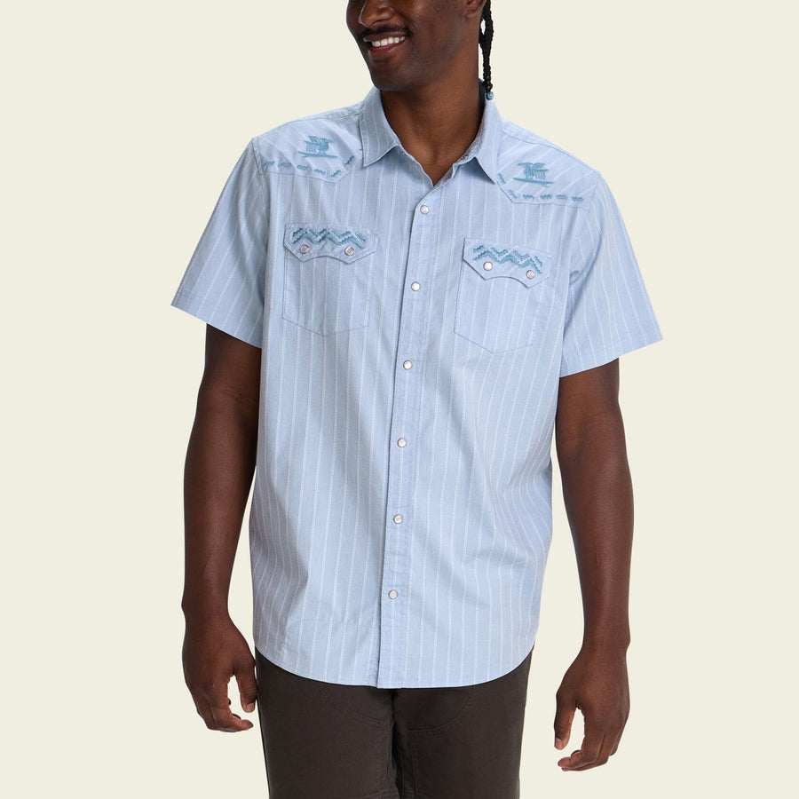 Howler Bros. Crosscut Deluxe Shortsleeve Shirt Shirts Howler Brothers Noche De Paz : Indigo Chambray M