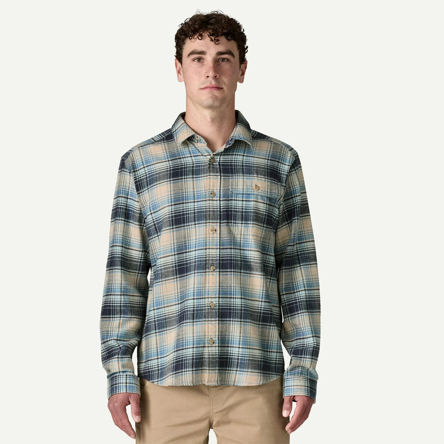 Patagonia Long-Sleeved Lightweight Fjord Flannel Shirt - Men's General Patagonia Paw: Dried Vanilla S