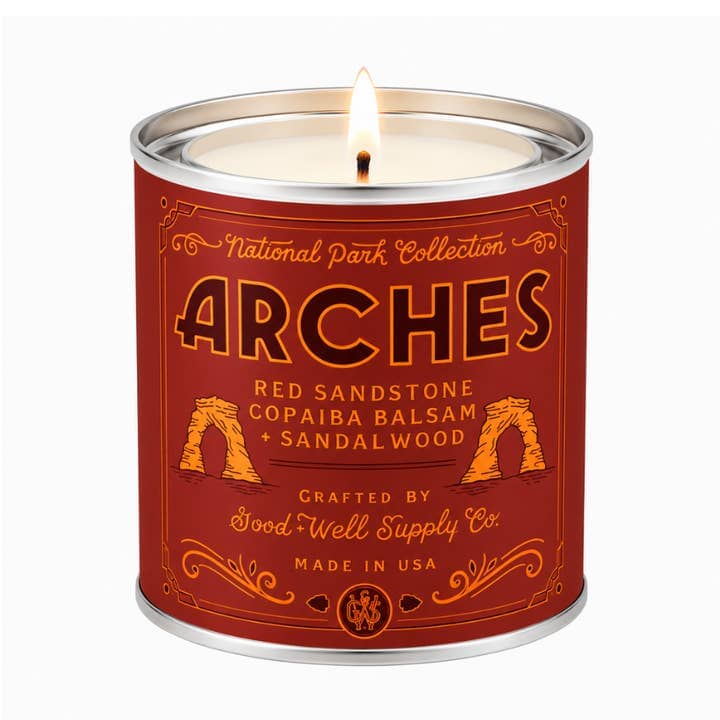 1/2 Pint National Parks Candle 8oz Candles Good & Well Supply Co. Arches 8 oz