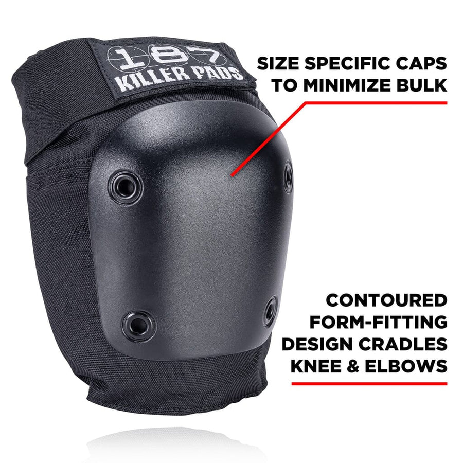 187 Killer Pads Knee/Elbow Pad Combo Pack Skate Safety Gear 187 Killer Pads Black/Black S/M 