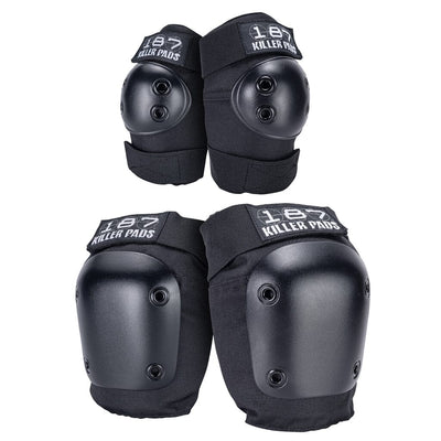 187 Killer Pads Knee/Elbow Pad Combo Pack Skate Safety Gear 187 Killer Pads Black/Black S/M