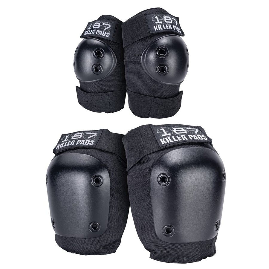187 Killer Pads Knee/Elbow Pad Combo Pack Skate Safety Gear 187 Killer Pads Black/Black S/M 