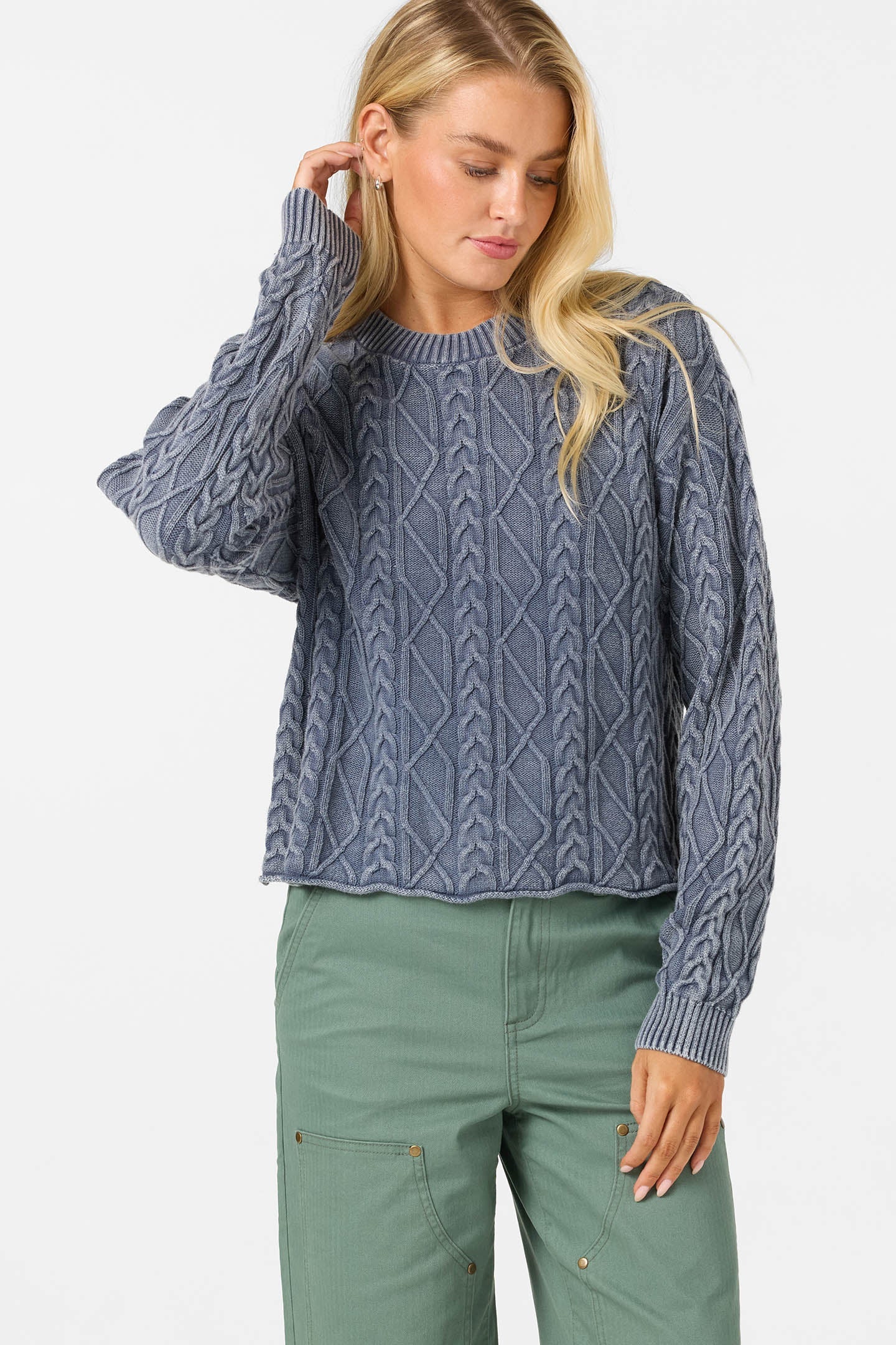 O'Neill O'Riginals Misha Cable Knit Long Sleeve Sweater