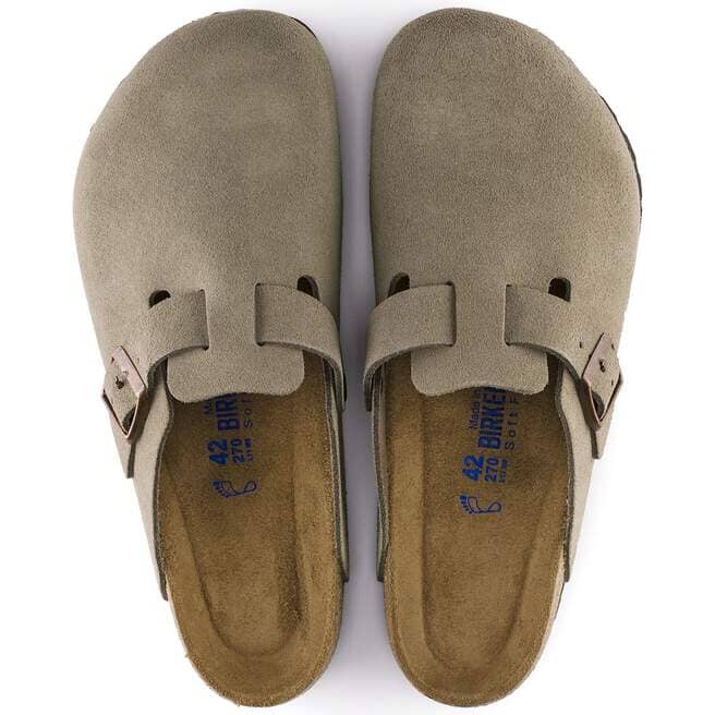 Birkenstock Boston Soft Footbed Clog Suede Clogs Birkenstock Taupe 37 