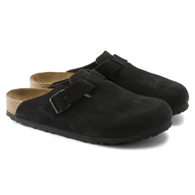 Birkenstock Boston Soft Footbed Clog Suede Clogs Birkenstock Black 37