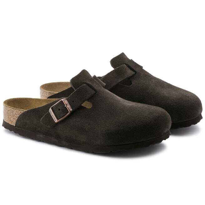 Birkenstock Boston Soft Footbed Clog Suede Clogs Birkenstock Mocha 37