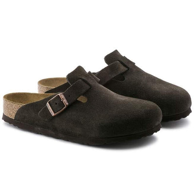Birkenstock Boston Soft Footbed Clog Suede Clogs Birkenstock Mocha 37