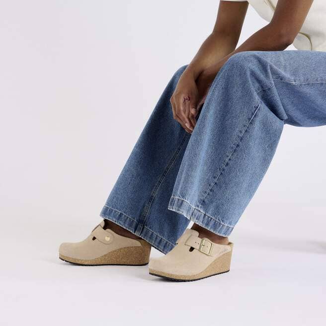 Birkenstock Fanny Suede Leather Wedge Clogs Clogs Birkenstock