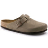 Boston Soft Footbed Suede Leather Apparel & Accessories Birkenstock Taupe 46 Regular/Wide