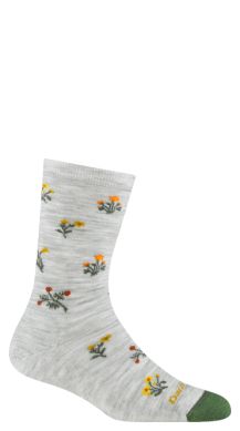 Darn Tough Wildflower Crew Lightweight Cushion Lifestyle Socks - Women's Women's Casual Socks Darn Tough Vermont Ash M 