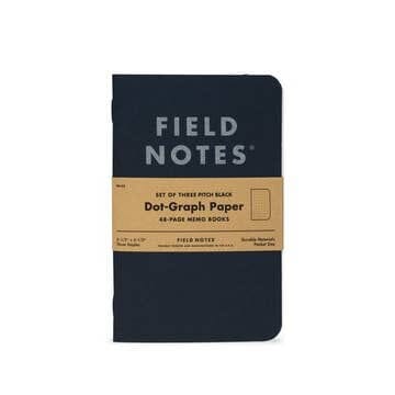 Field Notes Pitch Black Dot-Graph Memo Book 3-Pack General Field Notes 