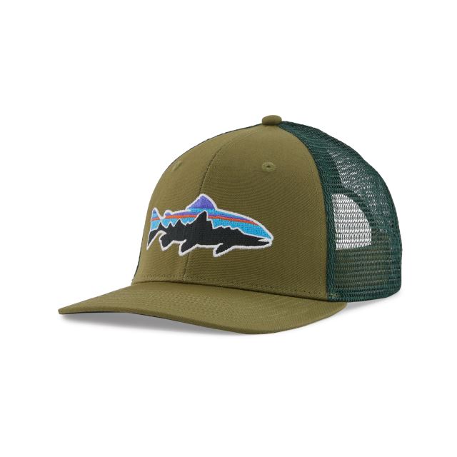 Fitz Roy Trout Trucker Hat Apparel & Accessories Patagonia White w/Classic Tan One Size 