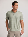 Free Fly Elevate Polo - Men's General Free Fly Smooth Sailing Stripe - Heather Desert Sage S