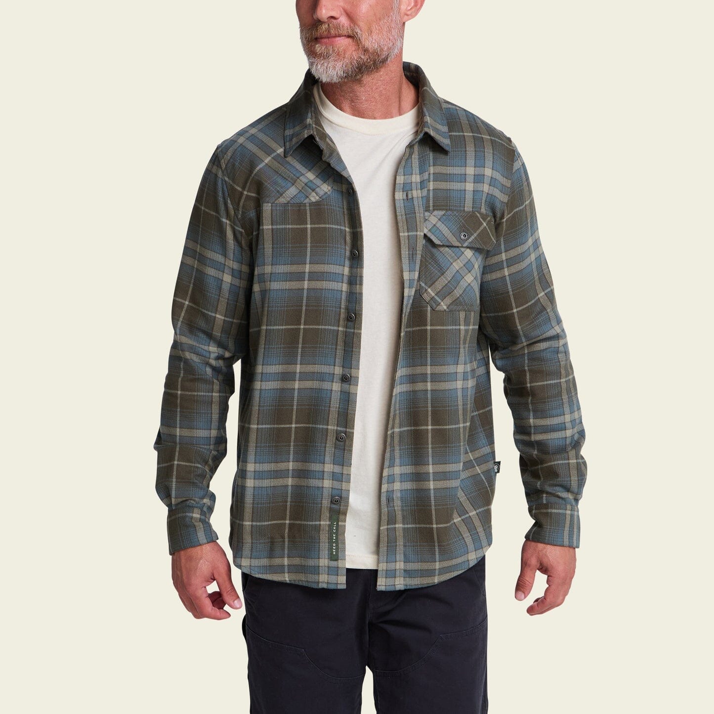 Howler Bros. Harker's Flannel Men's Flannel Shirts Howler Brothers Kempton Plaid : Beluga M