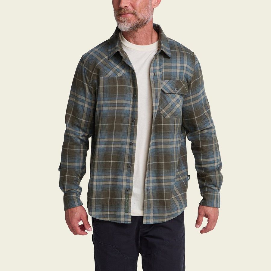 Howler Bros. Harker's Flannel Men's Flannel Shirts Howler Brothers Kempton Plaid : Beluga M 