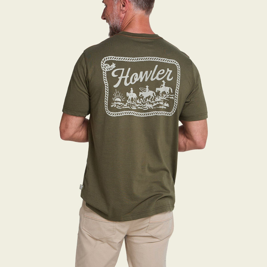 Howler Bros. Howler Posse T-Shirt : Dark Olive Men's Graphic T-Shirts Howler Brothers 