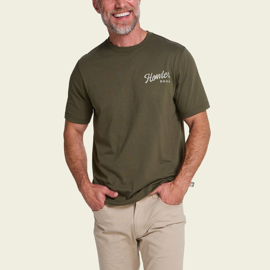 Howler Bros. Howler Posse T-Shirt : Dark Olive Men's Graphic T-Shirts Howler Brothers 