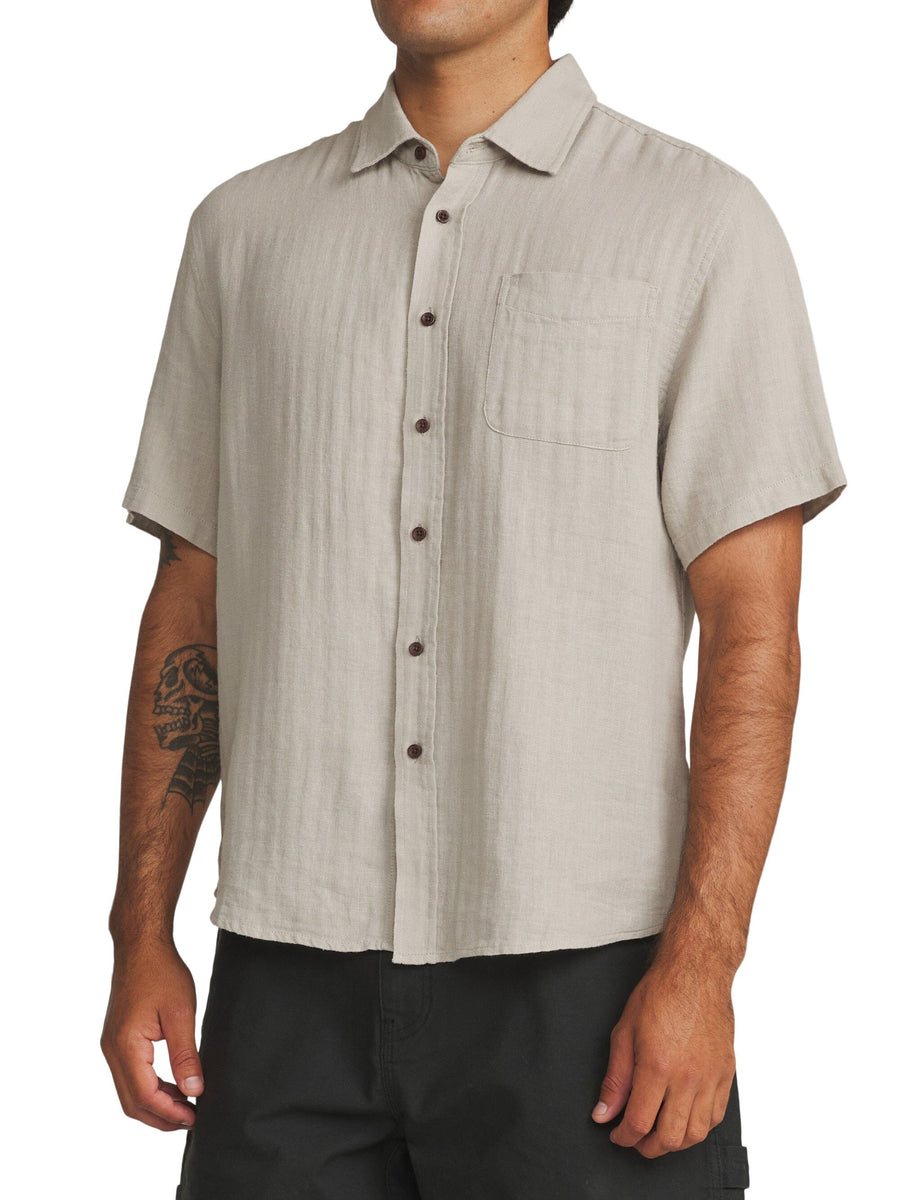 Katin Alan Solid Shirt Men's Short Sleeve Button Downs Katin Birch M 