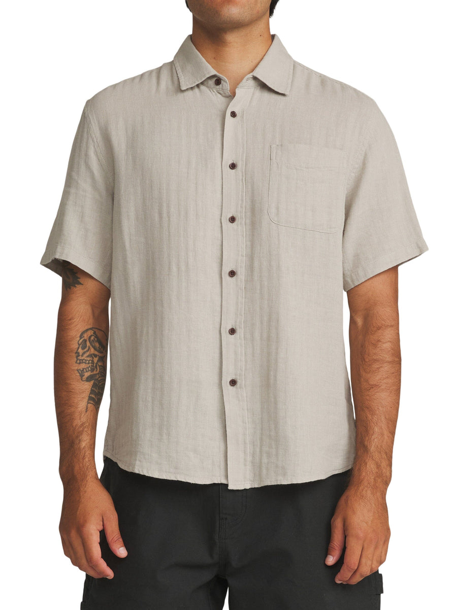 Katin Alan Solid Shirt Men's Short Sleeve Button Downs Katin Birch M 