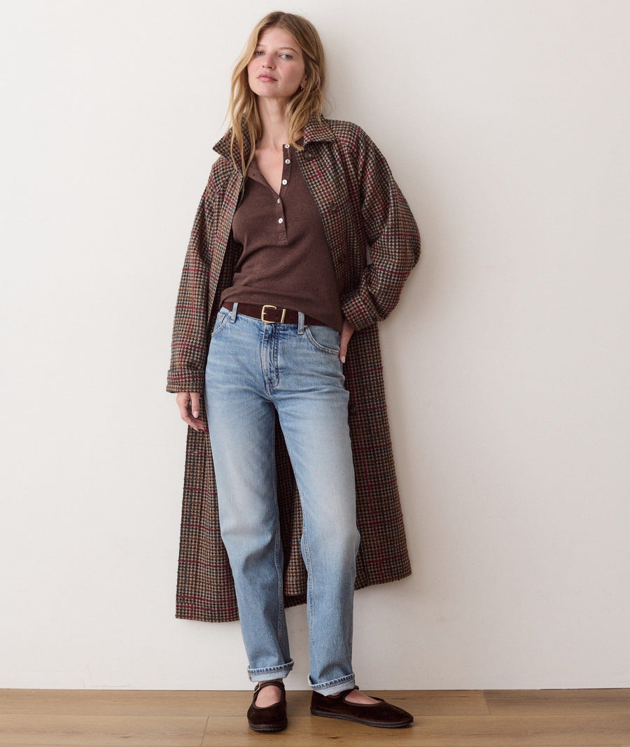 Marine Layer Hayes Houndstooth Trench Coat Women's Casual Jackets Marine Layer Neutral Herringbone S 