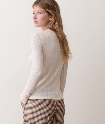 Marine Layer Lexi Pointelle Long Sleeve Henley Women's Casual Tops Marine Layer