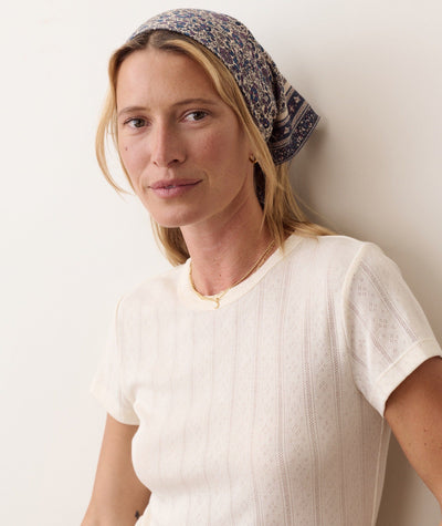 Marine Layer Lexi Pointelle Tee Women's Casual Tops Marine Layer