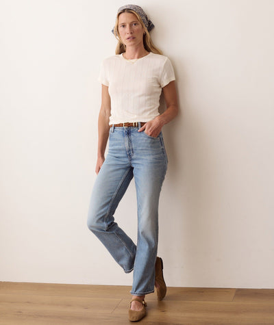 Marine Layer Lexi Pointelle Tee Women's Casual Tops Marine Layer