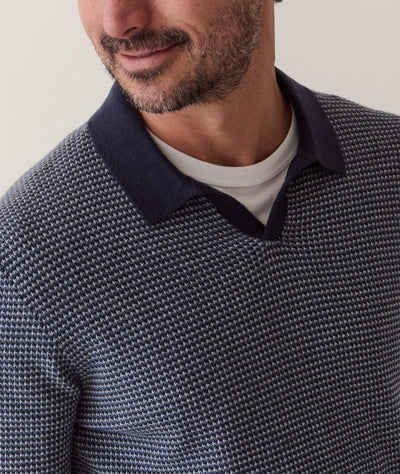 Marine Layer Liam Long Sleeve Sweater Polo – Men's Men's Casual Sweatshirts Marine Layer