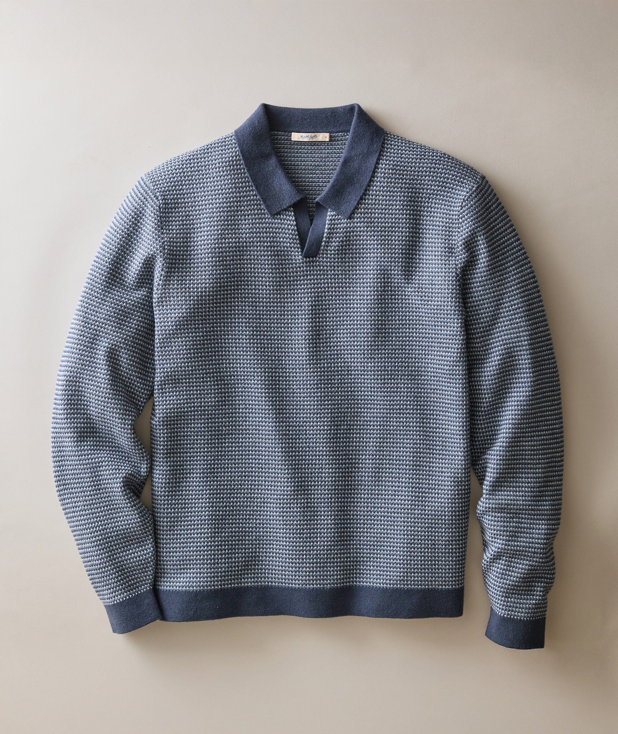 Marine Layer Liam Long Sleeve Sweater Polo – Men's Men's Casual Sweatshirts Marine Layer Navy M