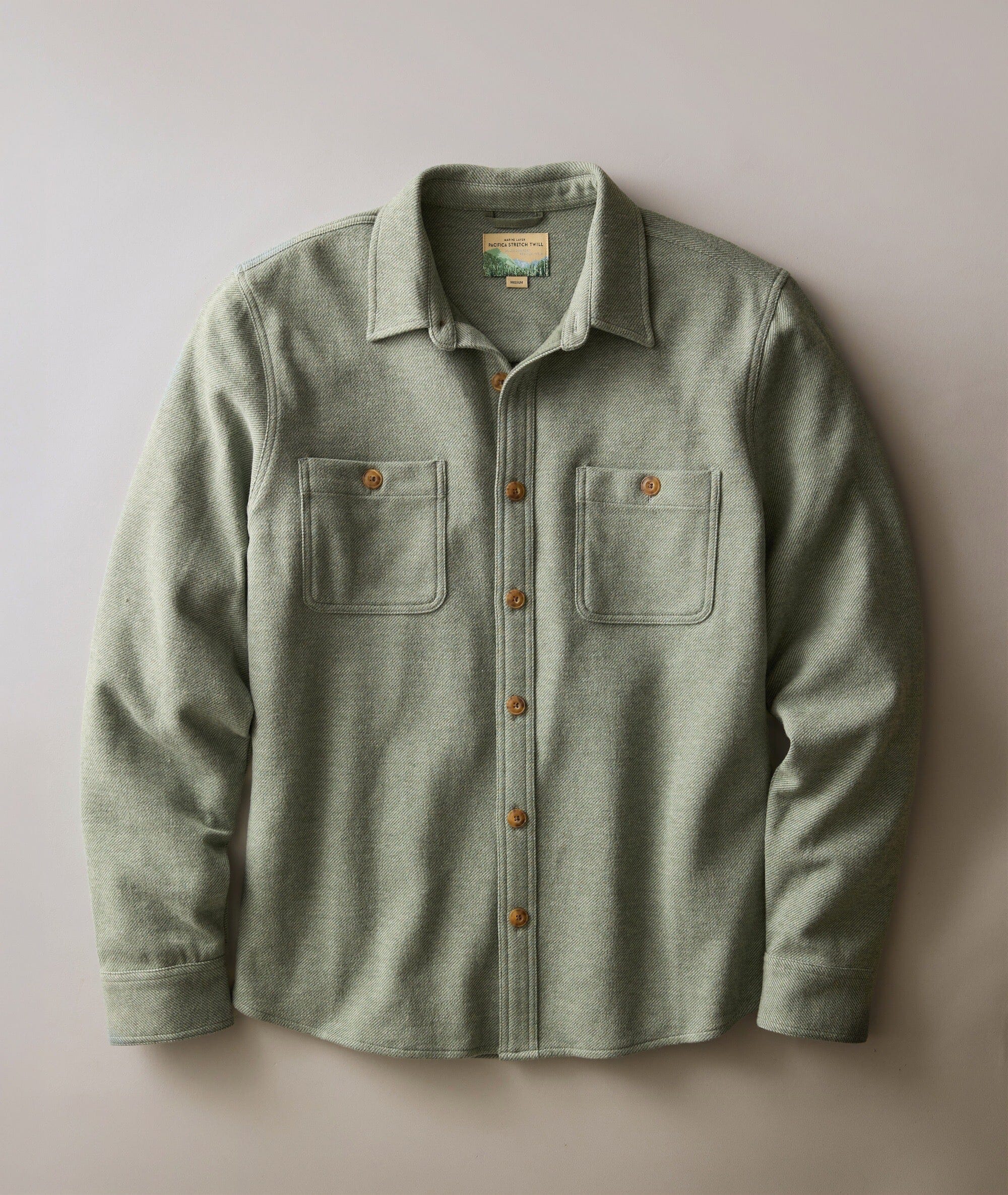 Marine Layer Pacifica Stretch Twill Overshirt - Men's Men's Flannel Shirts Marine Layer