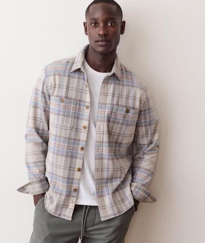 Marine Layer Pacifica Stretch Twill Overshirt – Men's Men's Flannel Shirts Marine Layer