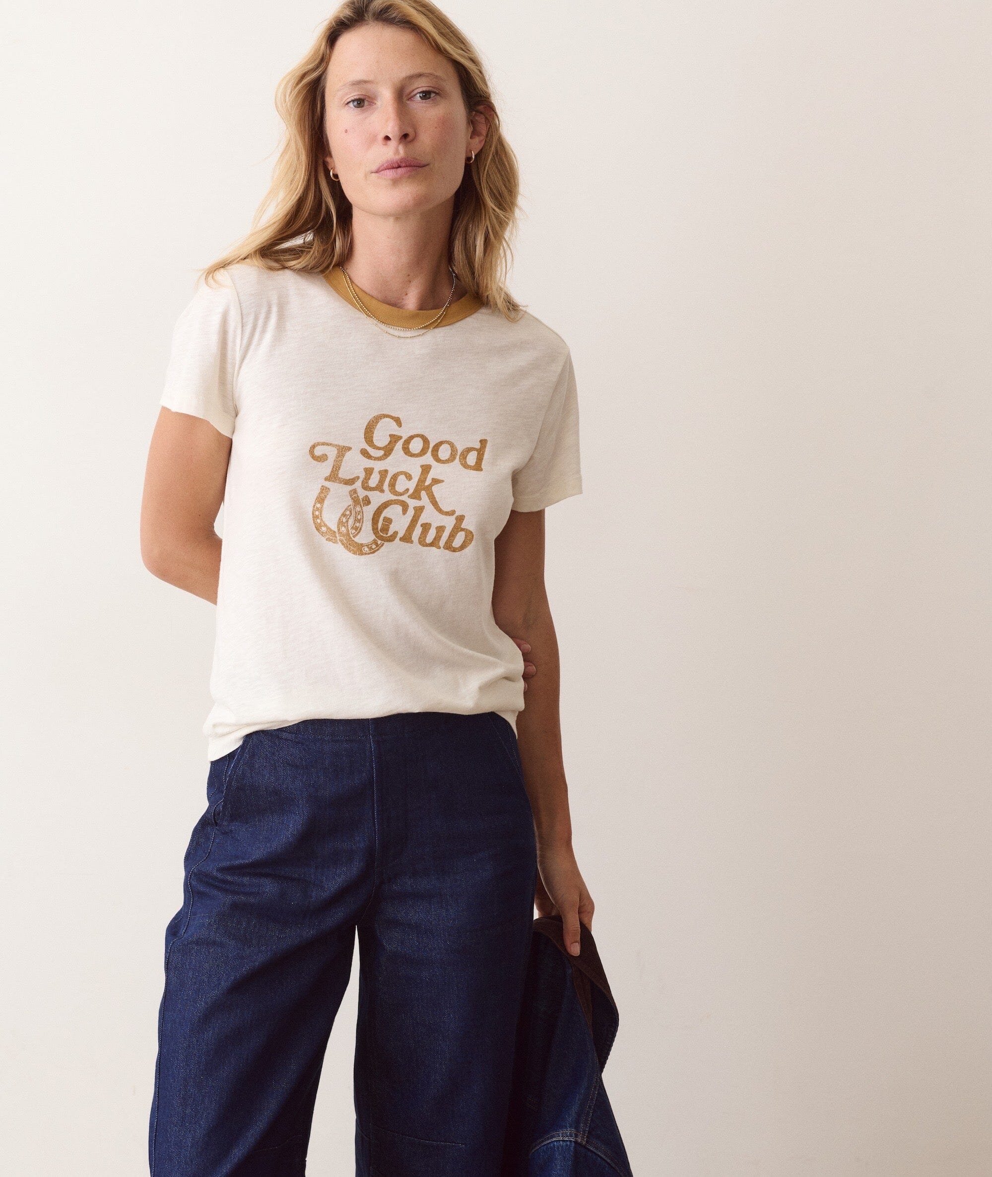 Marine Layer Tried & True Crew Tee Women's Graphic T-Shirts Marine Layer Antique White XS