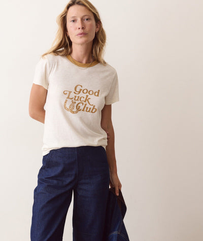 Marine Layer Tried & True Crew Tee Women's Graphic T-Shirts Marine Layer Antique White XS