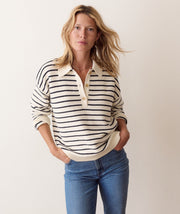 Cream & Twilight Stripe / M