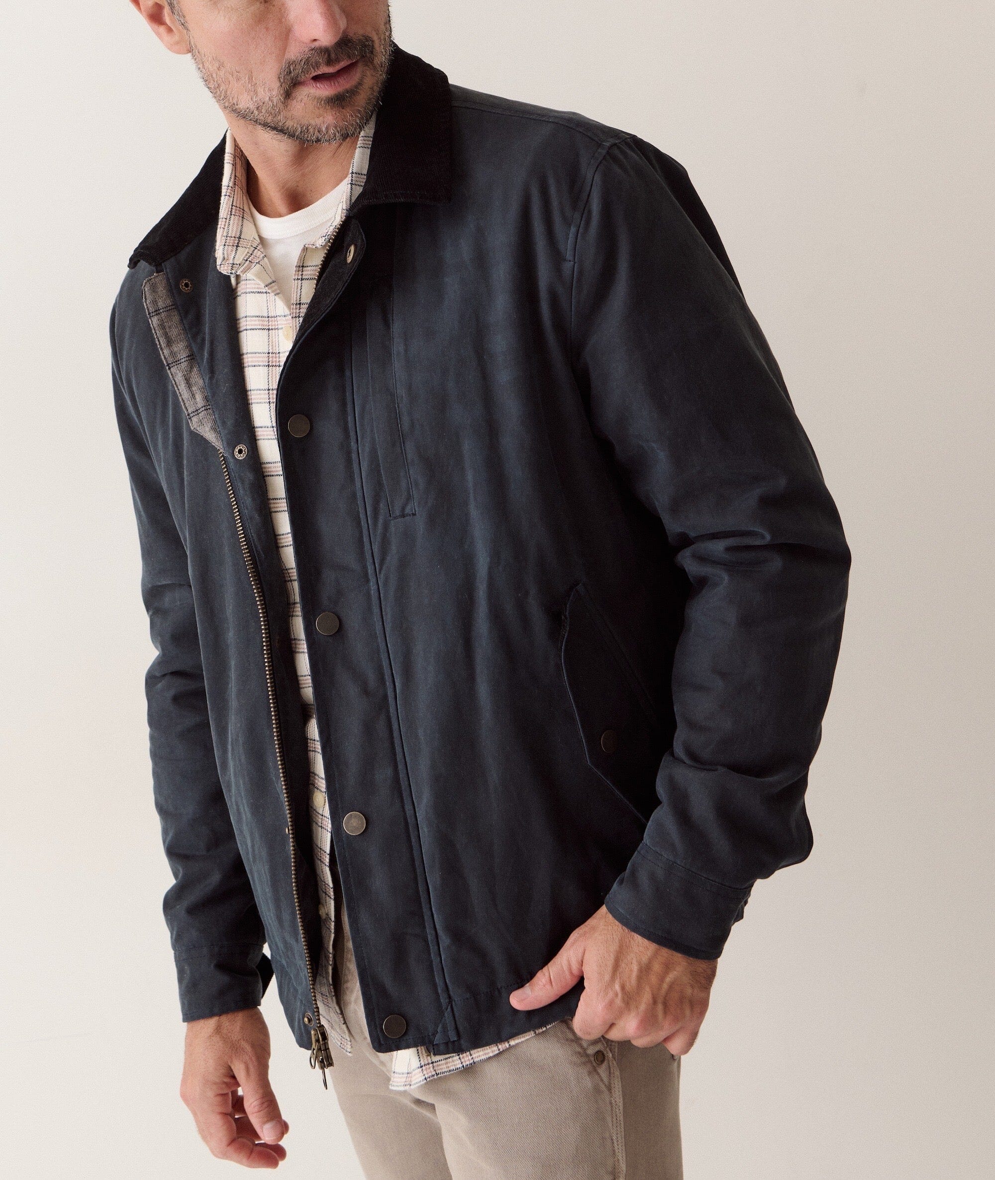 Marine Layer Weston Wax Canvas Barn Jacket – Men's Men's Casual Jackets Marine Layer