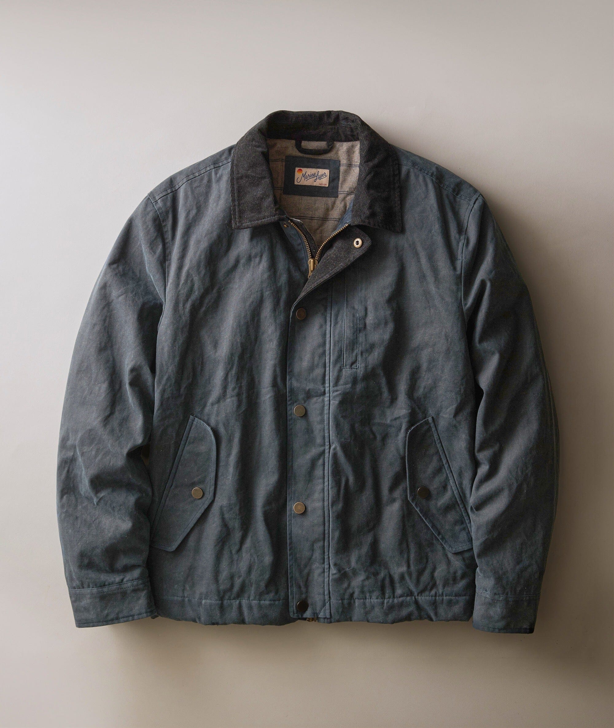 Marine Layer Weston Wax Canvas Barn Jacket – Men's Men's Casual Jackets Marine Layer Dark Blue M
