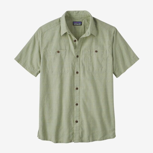 Men's Back Step Shirt Apparel & Accessories Patagonia Rainfall Plaid: Salvia Green XL 