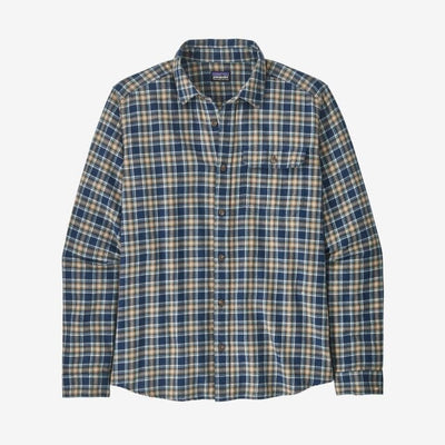 Men's L/S LW Fjord Flannel Shirt Apparel & Accessories Patagonia Squared: Tidepool Blue L
