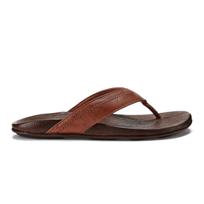 Olukai Hiapo leather sandals men Rum Dark Wood side view