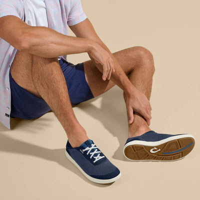 OluKai Moku Pae - Men's (Trench Blue/Off White) Shoes OluKai