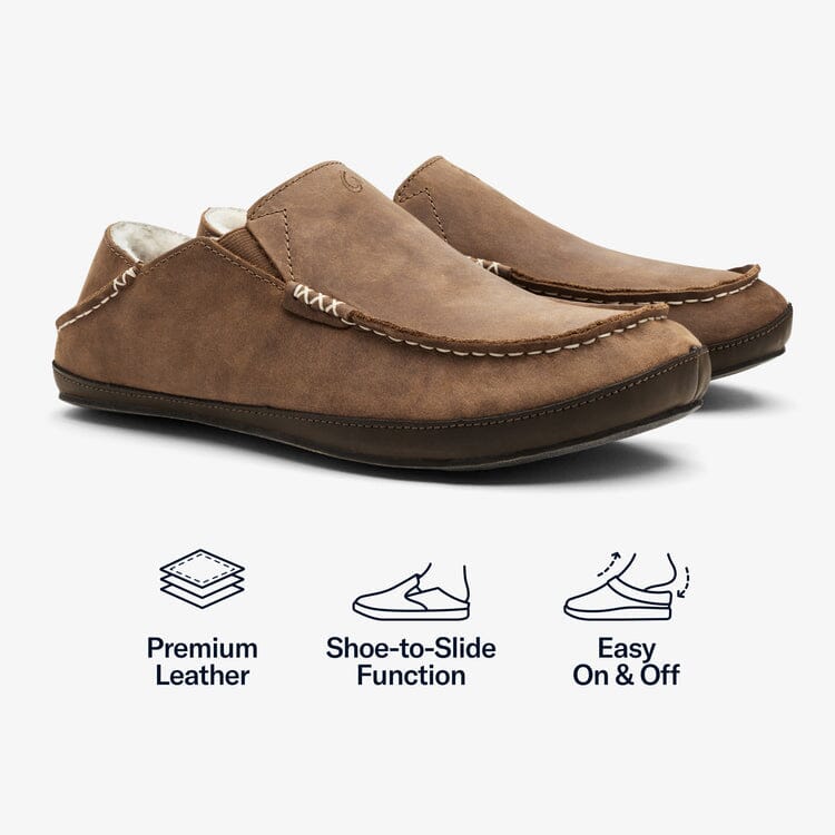 OluKai Moloa Slipper - Men's (Toffee/Dark Wood) Men's Slippers OluKai