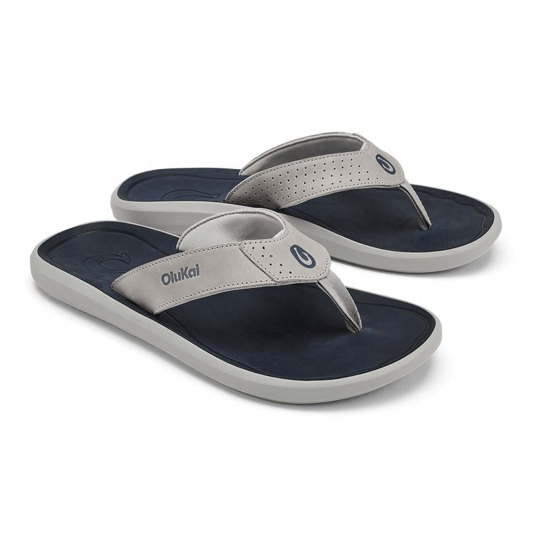 OluKai Pili Sandal - Men's (Ash/Mood Indigo) Shoes OluKai