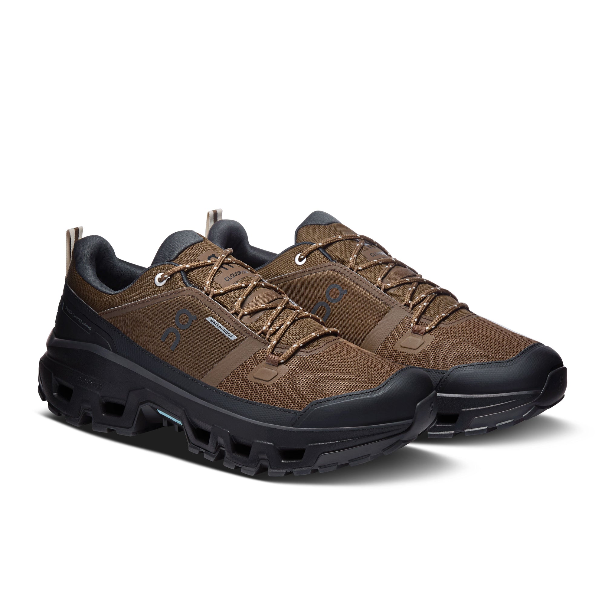 On Running Cloudrock Low Waterproof - Men's (Earth/Black) Shoes On Running