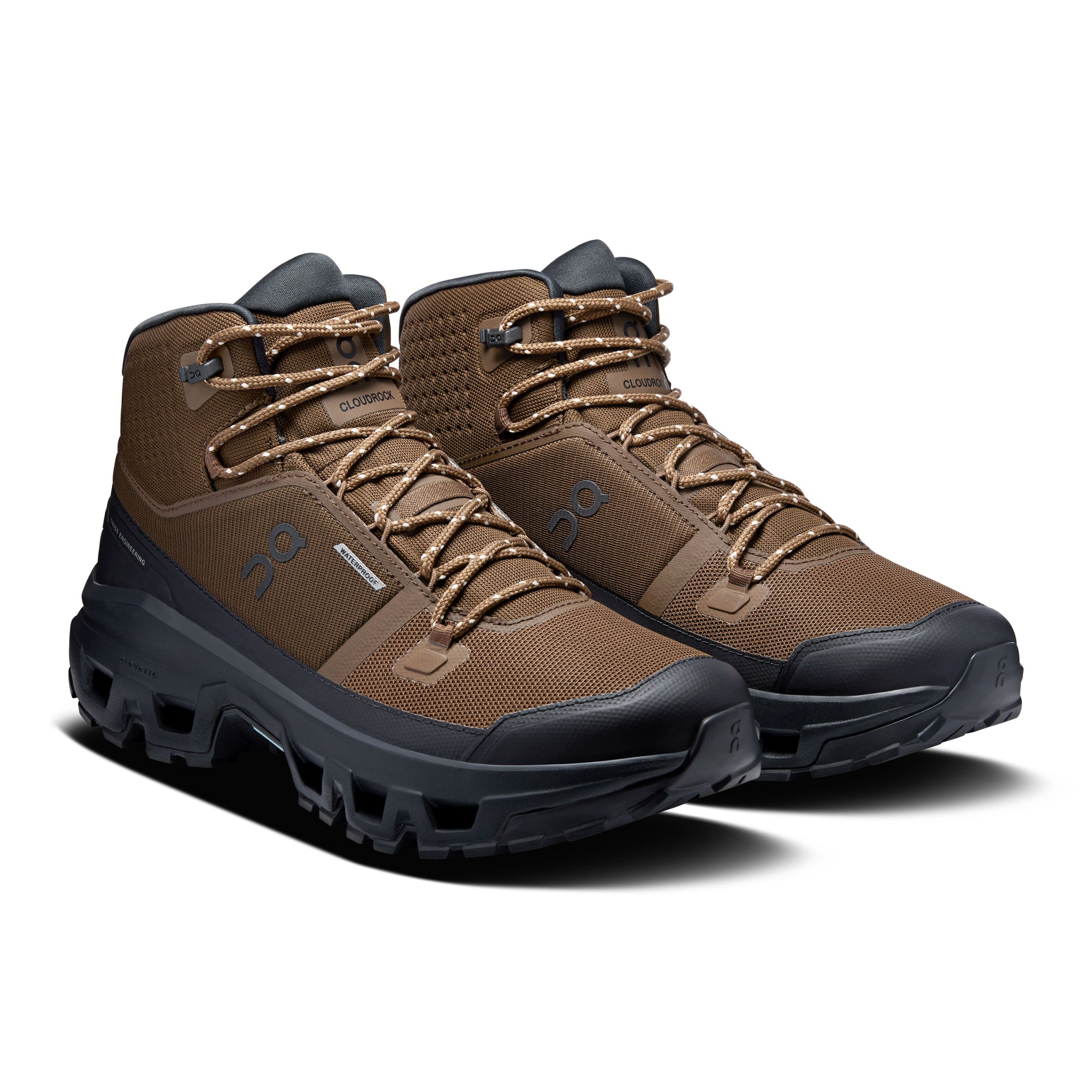 On Running Cloudrock Mid Waterproof - Men's (Earth/Black) Men's Hiking Shoes On Running
