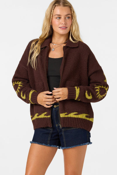 O'Neill Corrine Zip Up Long Sleeve Sweater Women's Sweaters O'neill