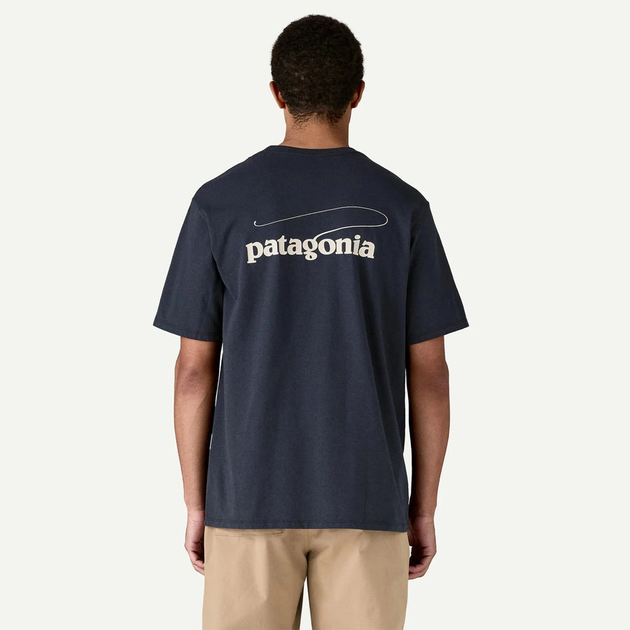 Patagonia Casting Logo Responsibili-Tee - Men's Men's Graphic T-Shirts Patagonia Smolder Blue S 