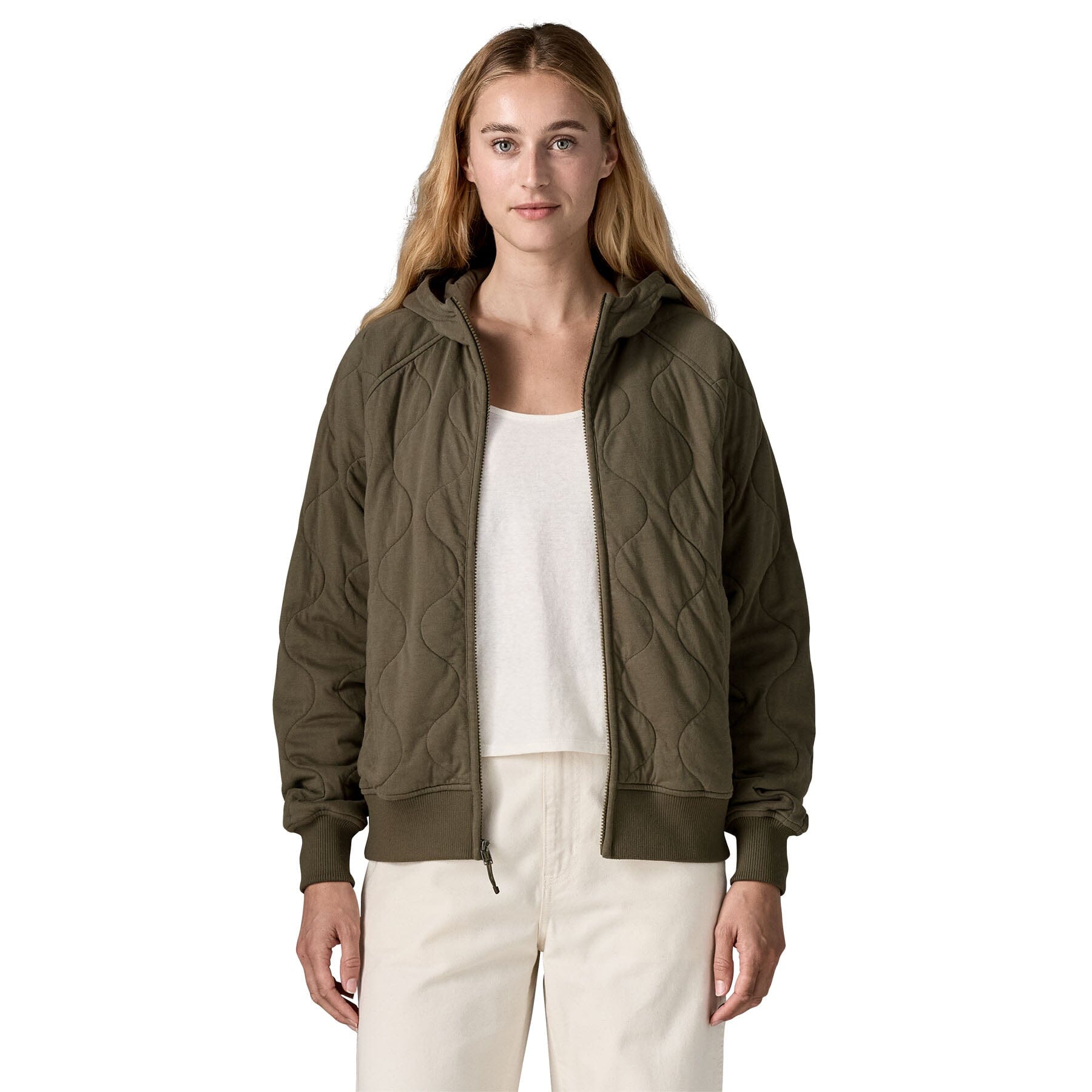 Patagonia Daily Quilted Hoody - Women's Women's Fleece Pullover Patagonia Basin Green S