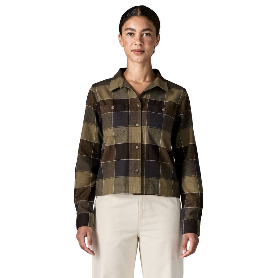 Patagonia Lightweight Fjord Flannel Camp Shirt - Women's Women's Flannel Shirts Patagonia Snow Owl: Basin Green S 