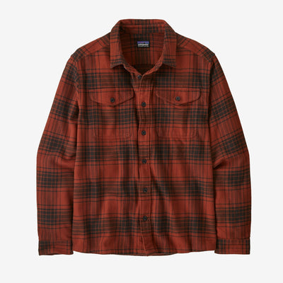 Patagonia Long-Sleeved Fjord Flannel Shirt - Men's General Patagonia Cascade: Burnished Red S